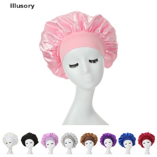 [Illusory] New Women's Satin Solid Sleeping Hat Night Sleep Cap Hair Care Bonnet Unisex Cap .