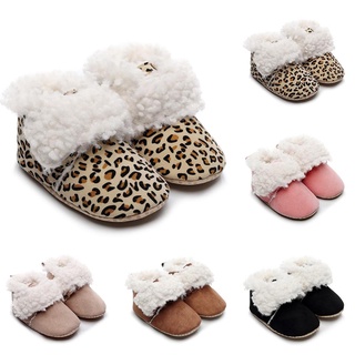 Botas cálidas De invierno para niños pequeños niños niñas niños lindos Leopardo/Botas zapatos/bebés