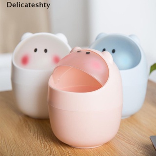 [delicateshty] lindo escritorio mini flip cubo de almacenamiento de basura de dibujos animados cerdo accesorios para el hogar