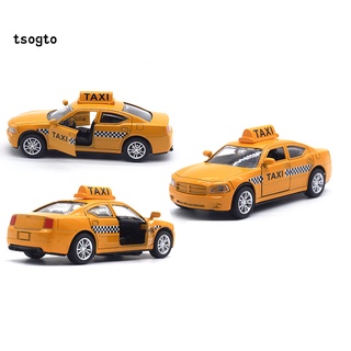 Ts 1/32 Diecast Alloy Taxi Pull Back Car Model with LED Sound Kids Education Toy (5)