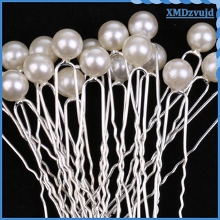 20 piezas de perlas en forma de u pins clips damas de honor joyería perla blanca