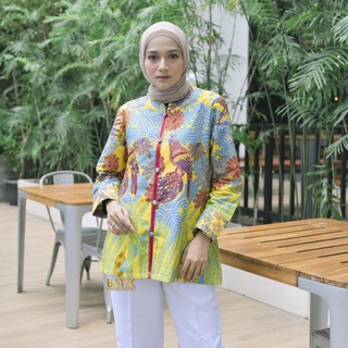 Mujer batik camisa blusa batik motivo shaby batik prabuseno manga larga batik camisa