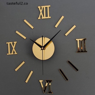 TAST 3D Grande Acrílico Espejo Reloj De Pared Diy Cuarzo Still Life Relojes Moderno Hogar CO (1)