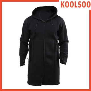 [Koolsoo] chaqueta de lluvia de los hombres abrigo largo Windcheater impermeable deportes acuáticos senderismo Poncho (1)