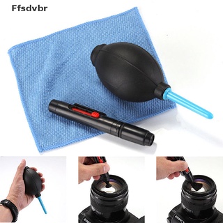 ffsdvbr 3 en 1 lente limpiador de polvo pluma soplador kit de tela para cámara dslr vcr *venta caliente