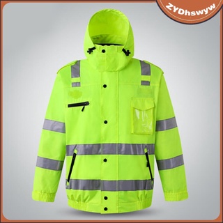 abrigo reflectante de seguridad hi-vis chaqueta de seguridad de fondo negro resistente al viento (7)