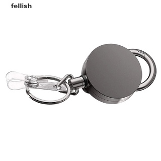 [Fellish] Wire Rope Camping Telescopic Burglar Chain Key Holder Tactical Keychain Outdoor 436CO