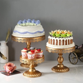 ST Metal Round Cake Stand Dessert Cupcake Pedestal Display Plate for Baby Shower Wedding Birthday Party Supplies (1)