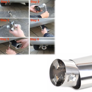 Chink DIY silenciador tubo fácil de instalar de acero inoxidable de escape de coche cola de reajuste accesorios práctica parte cromo decoración del coche curvado tubo de escape (4)