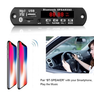 Bluetooth Decoder Wireless Car Board Module USB 5.0 MP3 Remote FM Radio Player With Microphone (7)