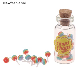 (newfashionbi) 1/12 casa de muñecas miniatura comida postre azúcar piruletas con estuche titular caramelo en venta