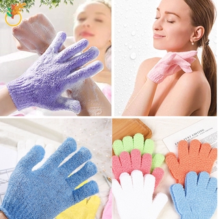 1Pc guantes de baño de cinco dedos exfoliante lavado piel Spa masaje cuerpo exfoliante