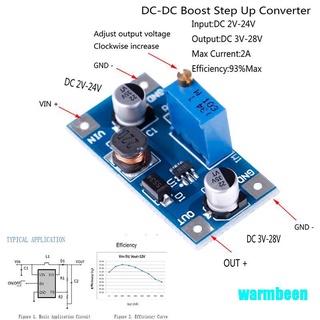 Warmbeen 2A DC-DC boost convertidor de voltios fuente de alimentación 2V-24V a 3v 5v 6v 9v 12v 19v