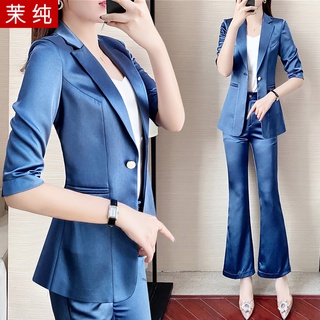 Traje de chamarra de las mujeres 2021nuevo color azul moda elegante traje de negocios anfitrión lugar de trabajo ropa formal ropa de negocios