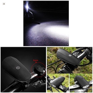 LED Bicycle Headlight Bike Head Light Front Lamp Cycling with Horn Battery Powered