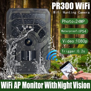 Pr300C Wifi cámara de caza 24MP vida silvestre Trail cámara PIR visión nocturna infrarroja aplicación inalámbrica vigilancia Scouting fotos trampas mejor