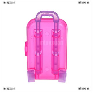 Mingxuan1: caja de equipaje miniatura, maleta de viaje transparente, para decoración de casa de muñecas (4)