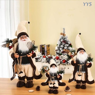 Yys navidad realista Santa Claus con gafas bolsa muñeca felpa de pie figuritas estatuas decoración de navidad adorno juguete
