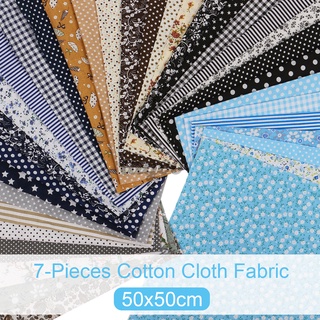 7 piezas/set 50*50cm tela de algodón tela de costura patchwork diy ropa de manualidades (1)