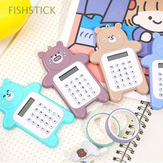 Fishstick lindo Mini calculadora de dibujos animados de los niños Calculatrice oso calculadora portátil Kawaii suministros escolares 8 dígitos pantalla de mano ultrafina calculadora de bolsillo/Multicolor
