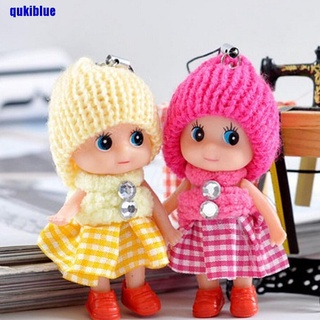 QUK 1 pieza de muñecas de bebé suaves interactivas Mini muñeca teléfono colgante niños juguetes 8cm