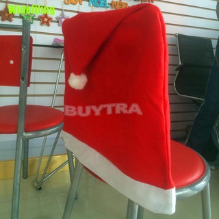 [K] 1 pieza decoración navideña feliz Santa sombrero rojo silla cubiertas para cena decoración