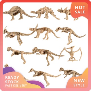 yx-mo 12pcs dinosaurio esqueleto figuras conjunto de simulación modelo niños juguetes regalo de navidad
