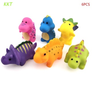 kkt 6 piezas bebé bañera dinosaurio juguetes divertido baño juguete lindo color de dibujos animados baño flotante conjunto