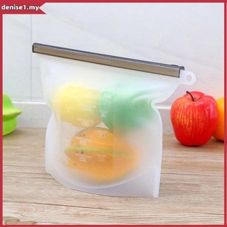 D bolsa de silicona para alimentos, 4 bolsas reutilizables, reutilizables, para frutas, verduras, bolsa sellada