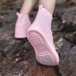 Cubierta de zapatos impermeable antideslizante antideslizante engrosada cubierta de zapatos lavable lluviosa día impermeable zapato co:vxcvxc.my10.18