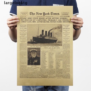 *largelooktg* new york times - póster de papel kraft, diseño retro, momento histórico, pegatina de pared