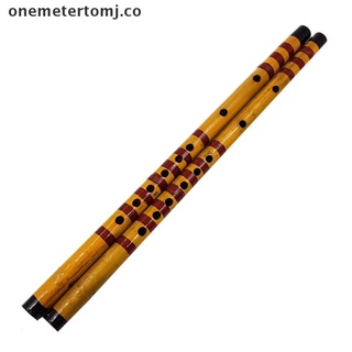 [onemetertomj] clarinete tradicional largo de bambú para estudiantes instrumento musical de 7 agujeros 42,5 cm de co