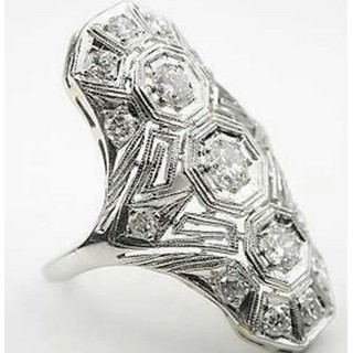 venta caliente anillo de circonita de topacio exagerado con incrustaciones, diamante hueco punk punk