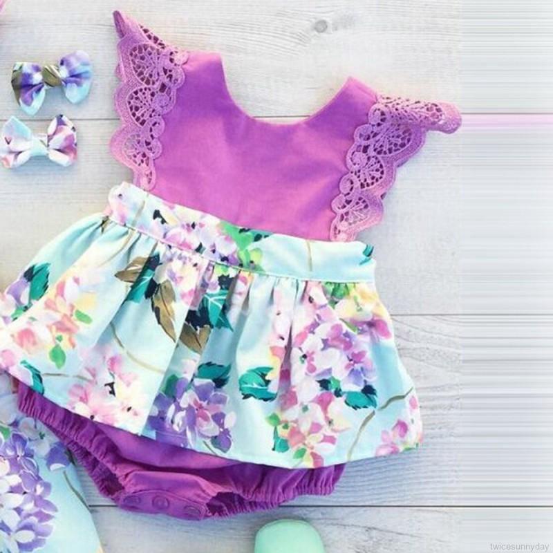 Lindo Vestido De Algodón Floral Para Bebés Recién Nacidos (4)