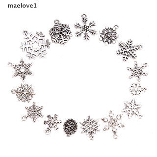 [maelove1] 15 piezas de navidad antigua copo de nieve frozen charms colgante joyería fabricación de manualidades [maelove1]