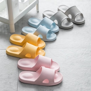 Flops de Color sólido de suela gruesa para casa, baño, pareja, zapatillas cómodas a prueba de agua