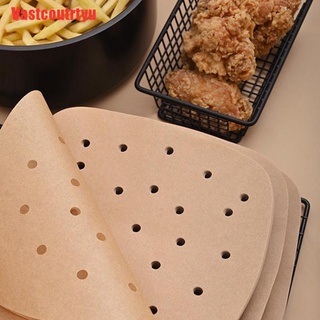 RTYU 100pc Air Fryer Liners Bamboo Steamer Liners Premium Perforated Non-stick Paper
