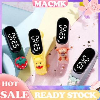 MACmk - reloj de pulsera de silicona suave para niños, diseño de oso de fresa, gato, tigre
