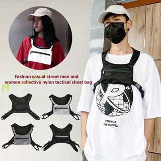 [nueva llegada]moda calle bolsas de hombro mujeres hombres nylon chaleco hip hop pecho bolsa