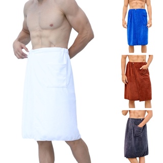 clcz hombre portátil toalla de baño con bolsillo natación playa toalla manta hombres spa ducha baño envoltura suave toalla 70x140cm