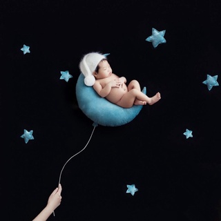 sing 10 unids/set de accesorios de fotografía para recién nacidos, posando almohada creciente+estrellas+kit de almohada cuadrada para bebés (5)