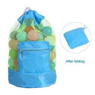 bolsa de juego de playa plegable drawnet bolsa de ojos multiuso mochila playa juguete almacenamiento