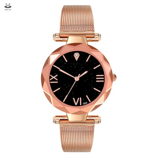 Women Business Watches Casual Round Dial Steel Mesh Strap Quartz Watch for Party Gifts