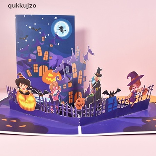 [qukk] tarjeta postal de halloween 3d para niños calabaza hallows día tarjeta de felicitación 458co