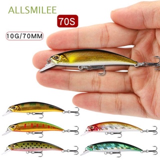 ALLSMILEE 70S Fish Hooks 7cm 10g Minnow Lures Sinking Minnow Baits Crankbaits Tackle Multicolor Outdoor Useful Winter Fishing