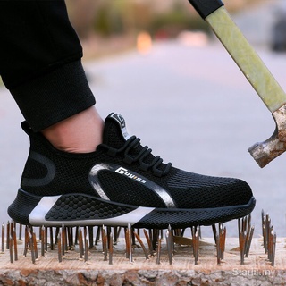 2021 nuevo ligero zapatos de seguridad de los hombres transpirable zapatos de trabajo de acero del dedo del pie zapatos protectores de trabajo zapatillas de deporte de los hombres a prueba de pinchazos calzado fWJ7 (3)