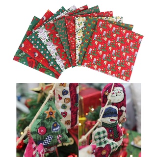 10 x retazos de tela de algodón para costura, manualidades, decoración de navidad