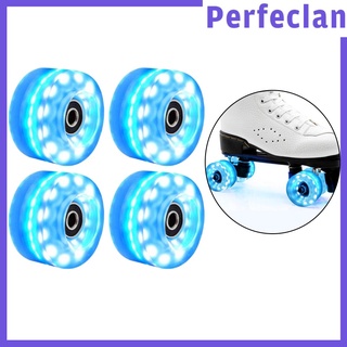 [PERFECLAN] 4 ruedas de patines Quad Light Up de 58 mm x 32 mm, luminosas ruedas de patineta de cuatro ruedas con rodamientos instalados (2)