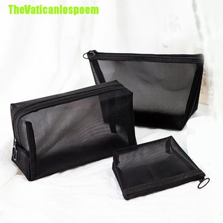 Thevaticanlospoem 3 bolsas de cosméticos de viaje de moda negro neceser organizador de maquillaje bolsas caso bolsa