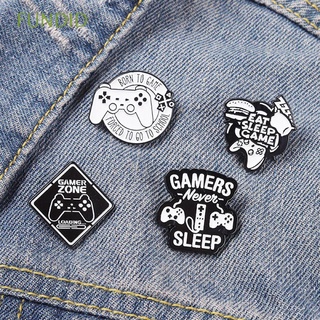 FUNDID Fashion Gamepad Brooch Gift Denim Jackets Lapel Pin Enamel Pin Art Collar Accessories Arcade Game For Student Gifts Alloy Jewelry Lapel Pin Letter Badge
